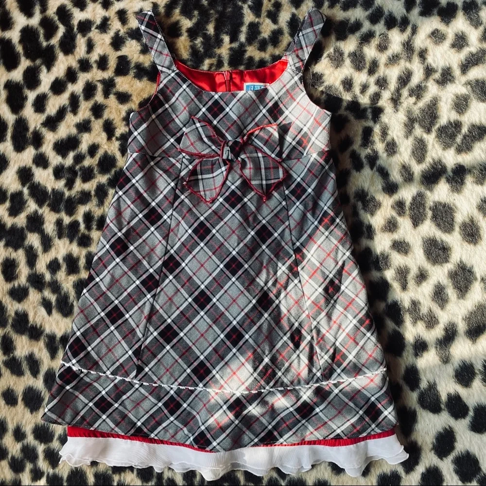 The Children’s Place red and gray plaid dress